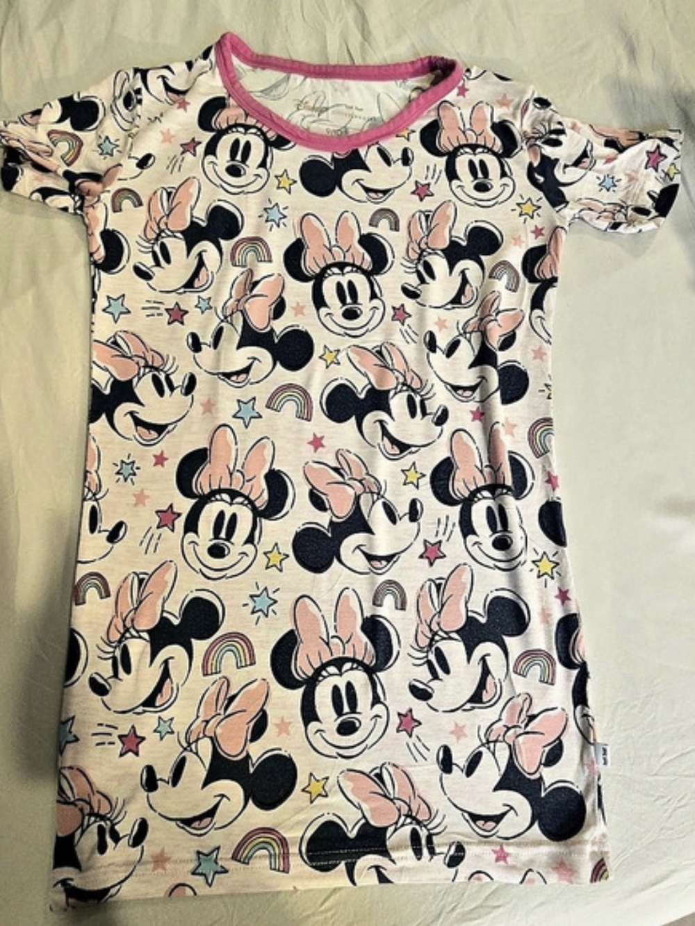 Little Sleepies Disney Girls Size 9/10 Minnie Mouse Short Sleeve Tee